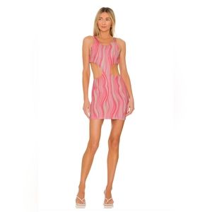 Revolve Superdown Briana Cutout Dress Pink Swirl Size S